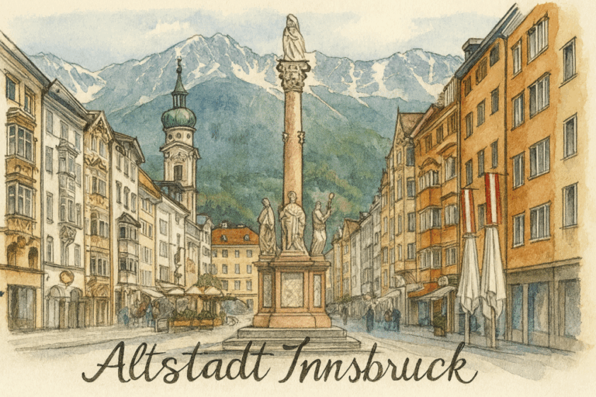 Die Altstadt Innsbruck ist bekannt für das Goldene Dachl, die kaiserliche Hofburg, die Hofkirche und ihre mittelalterlichen Gassen.