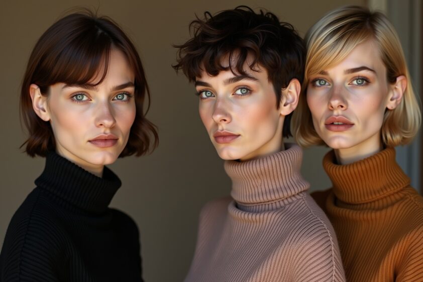 Moderner Kurzhaarschnitt & Strick-Style-Titel