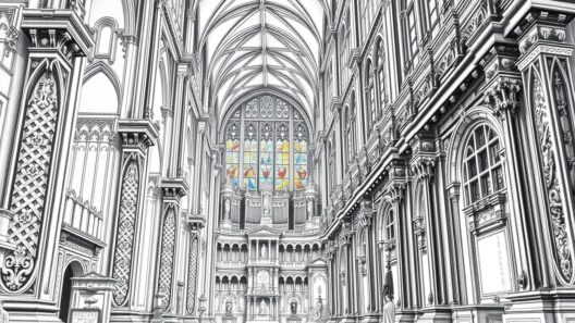 Barocke Kirche in der Altstadt mit prächtigen stained glass Fenstern.