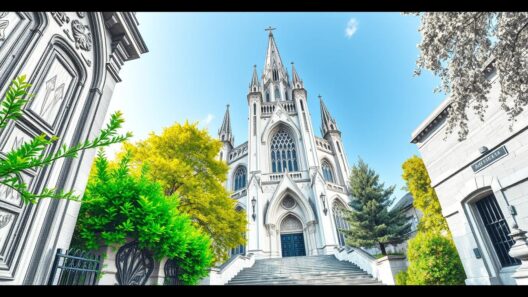 Detailreiche Fassaden der Kirche mit barocken Elementen und kunstvollen Verzierungen.