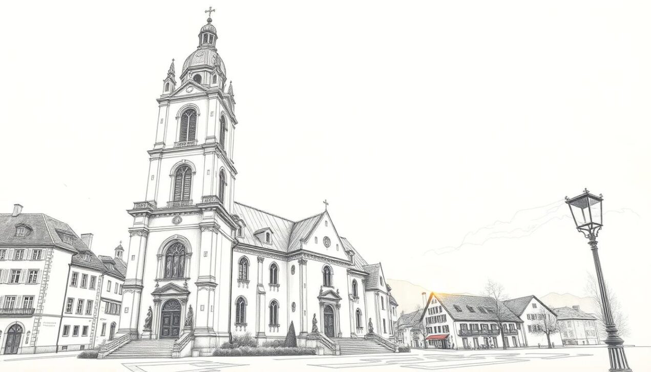 Historische Altstadt mit barocker Kirche, charmante Fachwerkhäuser und gemütliche Atmosphäre. Perfekt für Spaziergänge.