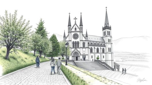 Altstadt mit der berühmten Kirche, Dank ihrer beeindruckenden Architektur und malerischer Umgebung.