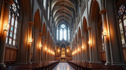 Besucher entdecken die prachtvolle Kirche in der Altstadt mit beeindruckender gotischer Architektur und geschmückten Fenstern.