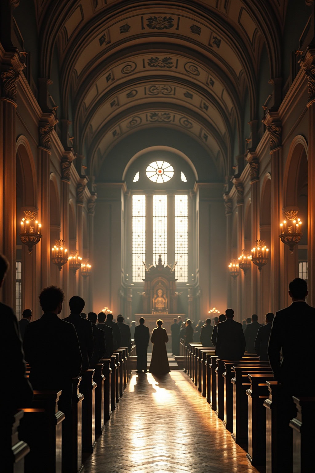 Historische Kirche in der Altstadt mit kunstvollen Fenstern und beeindruckendem Interieur.