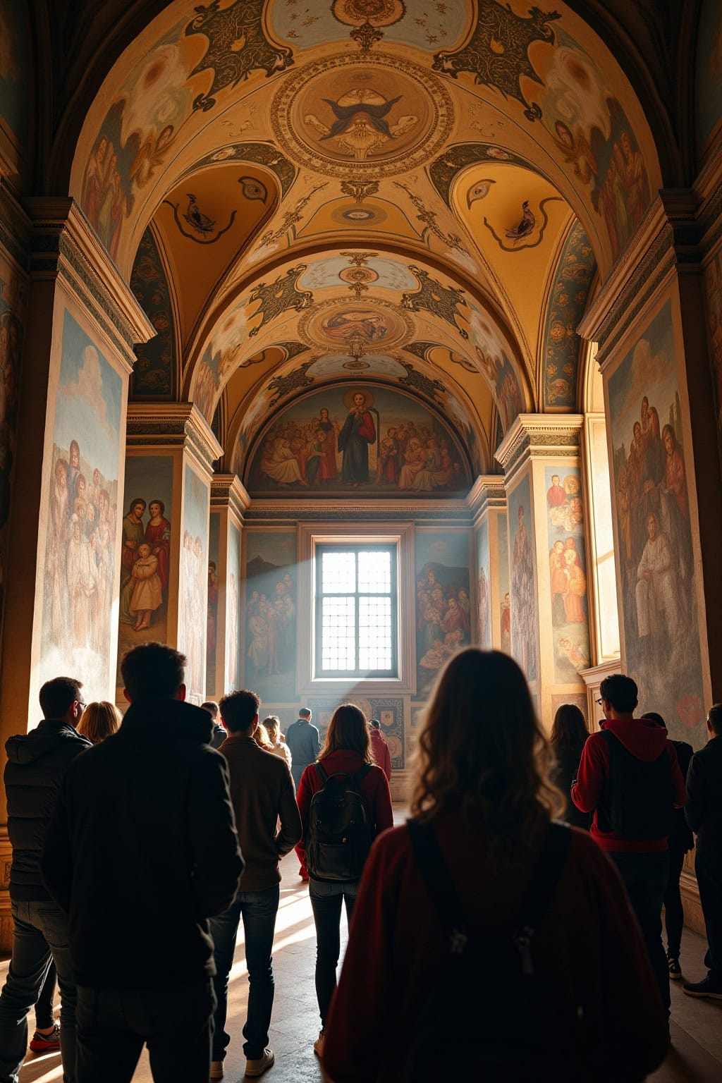 Innenansicht der Altstadtkirche mit beeindruckenden Wand- und Deckengemälden in historischem Ambiente.