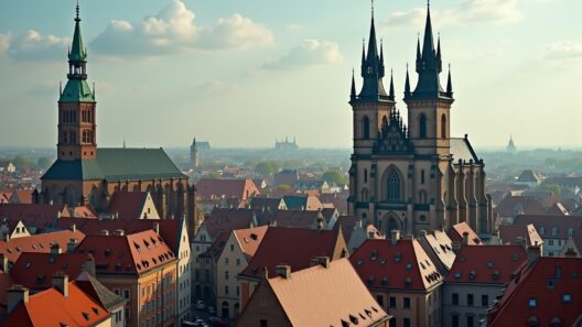 Schnappschuss der Altstadt mit beeindruckender Kirche und roten Dächern, typisch für die deutsche Architektur.