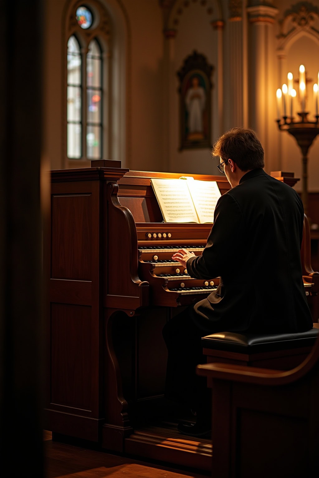 Altstadt mit Kirche, Blick in die Kirche beim Orgelkonzert.