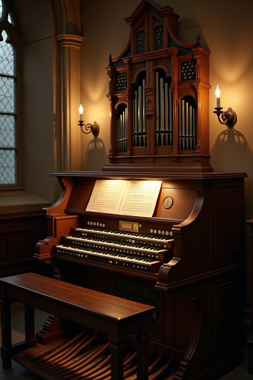 Historische Kircheorgel in der Altstadt mit kunstvollen Details und großem Pfeifenensemble.