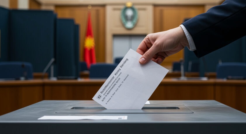 Altstadt mit Kirche im Hintergrund, hand wählt bei Wahl in der Altstadt.