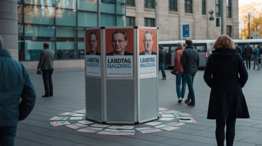 Altstadt Magdeburg mit Kirche.